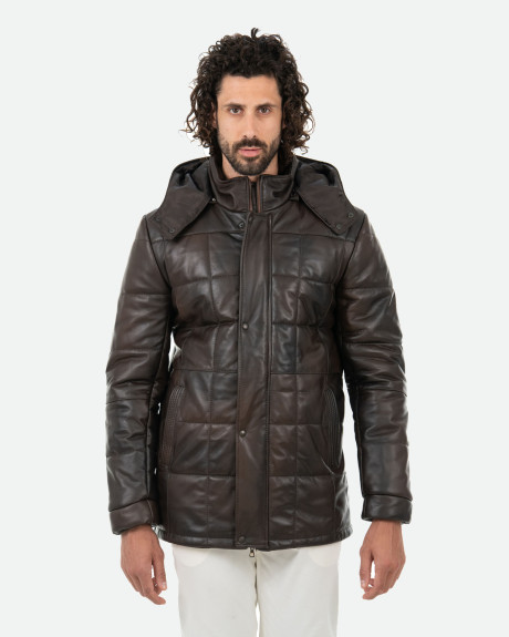 Piumino in pelle da uomo - Marek | Leather Trend