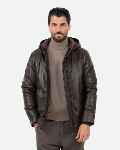 Men's leather down jacket - Benny | Leather Trend