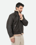Giacca in nabuk con interno effetto shearling | Leather Trend
