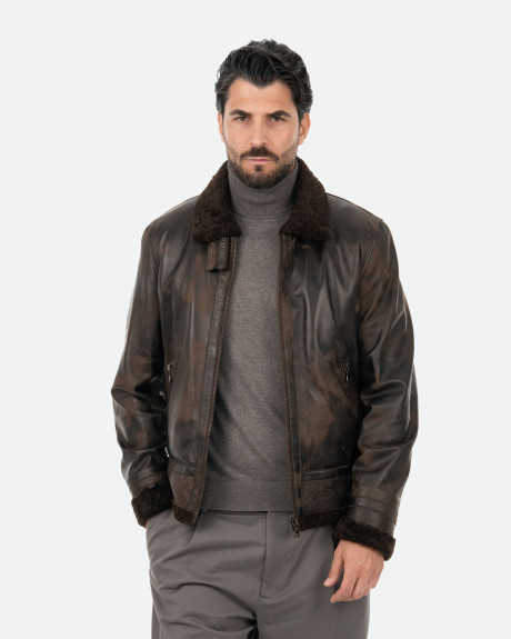 Giacca in pelle e montone da uomo - Francesco | Leather Trend
