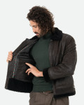 Men's nubuck and shearling jacket - Francesco | Leather Trend