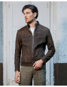 Men's Nubuck Leather Biker Jacket - Attila | Leather Trend