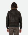 Nubuck and Shearling Leather Bomber Jacket - Dante | Leather Trend