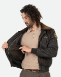 Bomber in Nabuk e Montone Testa di Moro - Dante | Leather Trend