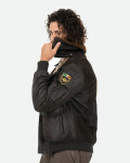 Nubuck and Shearling Leather Bomber Jacket - Dante | Leather Trend