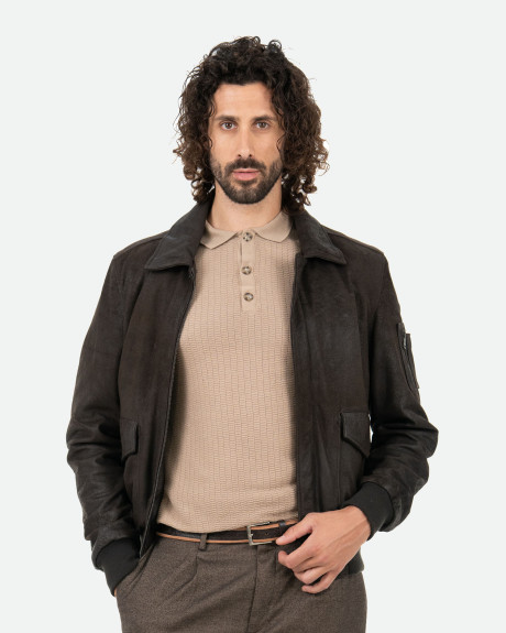 Bomber in nabuk da uomo - Leo | Leather Trend 2