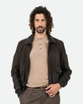 Nubuck Leather Bomber Jacket - Leo | Leather Trend