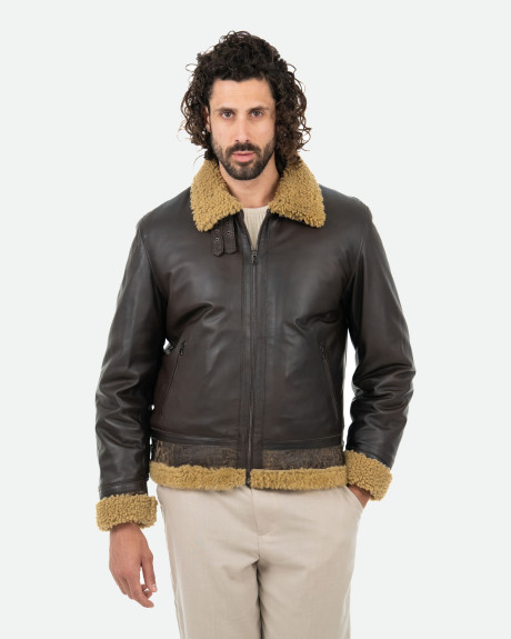 Giacca in pelle e montone da uomo - Francesco | Leather Trend