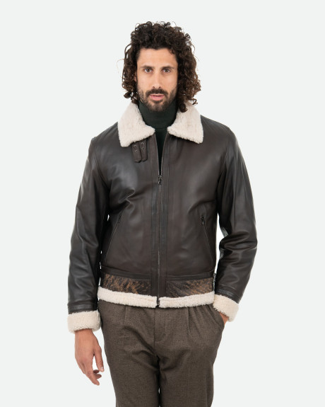 Giacca in pelle e montone da uomo - Francesco | Leather Trend