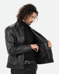 Giacca in Pelle Nera Uomo – Vidal | Leather Trend