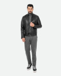 Giacca in pelle uomo nera – U08 | Leather Trend