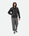 Men's Black Leather Down Jacket - Rio | Leather Trend