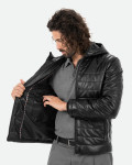 Piumino in pelle da uomo nero - Rio | Leather Trend