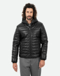 Piumino in pelle da uomo nero - Rio | Leather Trend