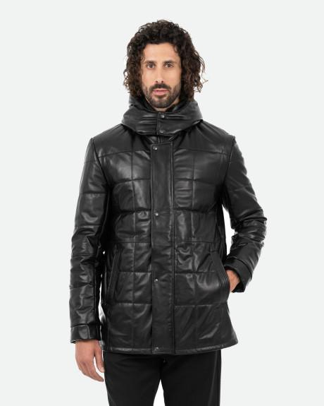 Men's leather down jacket - Marek | Leather Trend