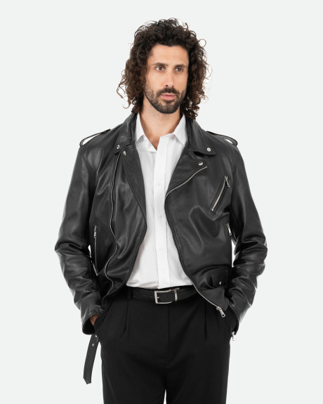 Men's Black Leather Perfecto - Armando | Leather Trend 2