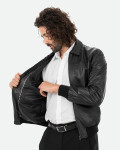 Bomber in Pelle da Uomo Nero - Fonzie | Leather Trend