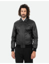 Bomber in Pelle da Uomo Nero - Fonzie | Leather Trend