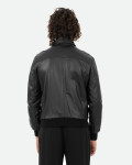 Men's Black Leather Bomber Jacket - Fonzie | Leather Trend