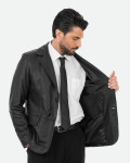 Men's Black Leather Jacket - Ettore | Leather Trend