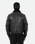 Men's Leather and Shearling Bomber Jacket - Leo | Leather Trend