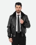Bomber in pelle e montone da uomo - Leo | Leather Trend