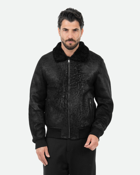 Bomber in montone da uomo - Carlo Bis | Leather Trend 2