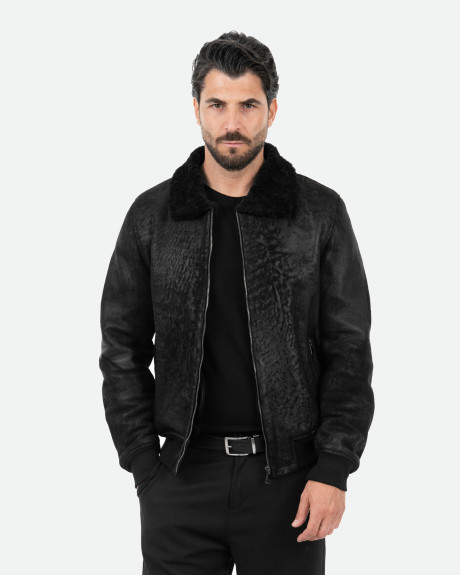 Bomber in montone da uomo - Carlo Bis | Leather Trend