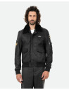 Bomber in Nabuk e Montone Nero - Dante | Leather Trend