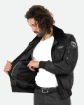 Bomber in Nabuk e Montone Nero - Dante | Leather Trend