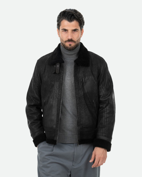 Giacca in nabuk e montone da uomo - Francesco | Leather Trend