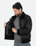 Men's nubuck and shearling jacket - Francesco | Leather Trend