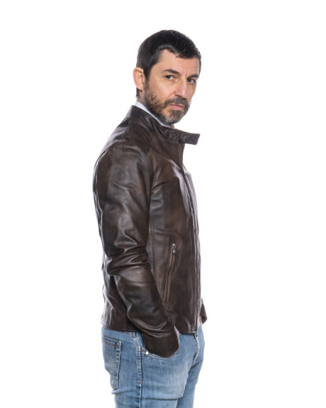 Giacca Uomo Marrone in Pelle - U09 | Leather Trend 2