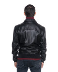 Men's Black Leather Bomber Jacket - U03 | Leather Trend