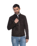 Biker Men's Dark Brown Nubuck Leather - Avatar | Leather Trend