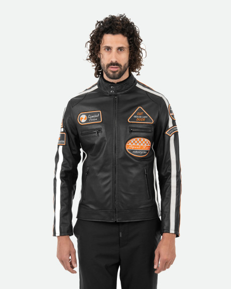 Biker in Pelle da Uomo Nero – Axel | Leather Trend