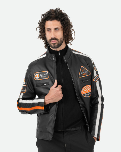 Biker in Pelle da Uomo Nero – Axel | Leather Trend 2