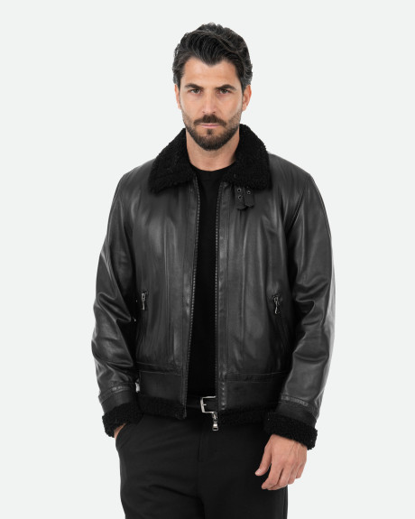 Giacca in pelle e montone da uomo - Francesco | Leather Trend