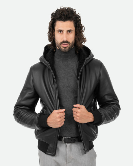 Men's shearling-effect bomber jacket - Carlo | Leather Trend 2