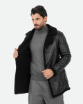 Men's shearling-effect coat - Mirko | Leather Trend