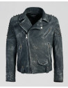 Men's Black Buffed Leather Perfecto - Vasco | Leather Trend