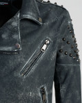 Men's Black Buffed Leather Perfecto - Vasco | Leather Trend