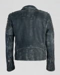 Men's Black Buffed Leather Perfecto - Vasco | Leather Trend