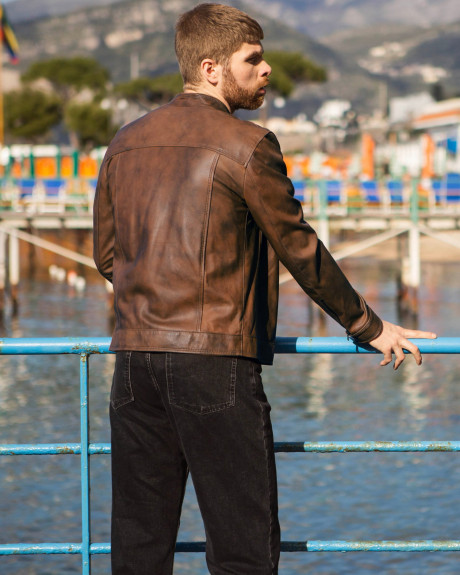 Giacca in pelle uomo cuoio – U08 | Leather Trend 2
