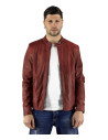Men's Bordeaux Leather Jacket - U09 | Leather Trend