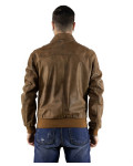 Men's leather jacket mod. bomber in genuine brown leather 100% made in Italy