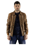 Bomber in Pelle da Uomo Cuoio - U03 | Leather Trend