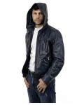 Hooded leather jacket - Terminator | Leather Trend