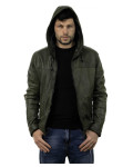 Hooded leather jacket - Terminator | Leather Trend