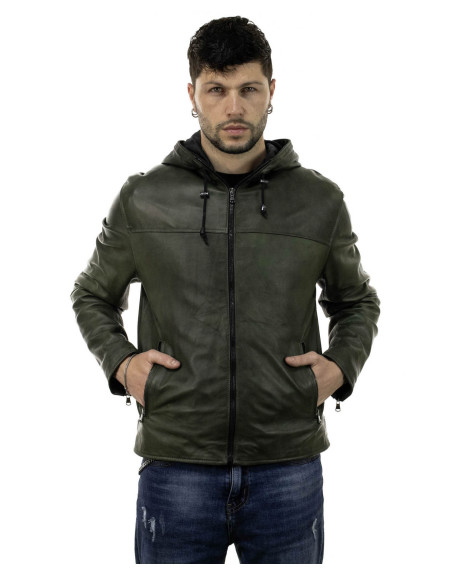 Giacca in pelle con cappuccio - Terminator | Leather Trend